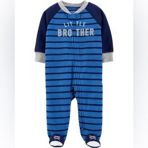 Carter's Little Brother Dual  Zip Fleece Sleep N Play Coverall - Blue - Size 3 M
